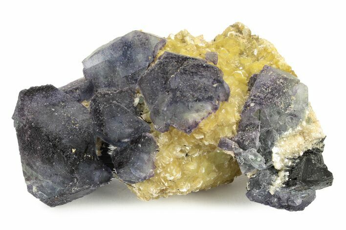 Purple and Green Fluorite Crystals with Schorl - Namibia #241832